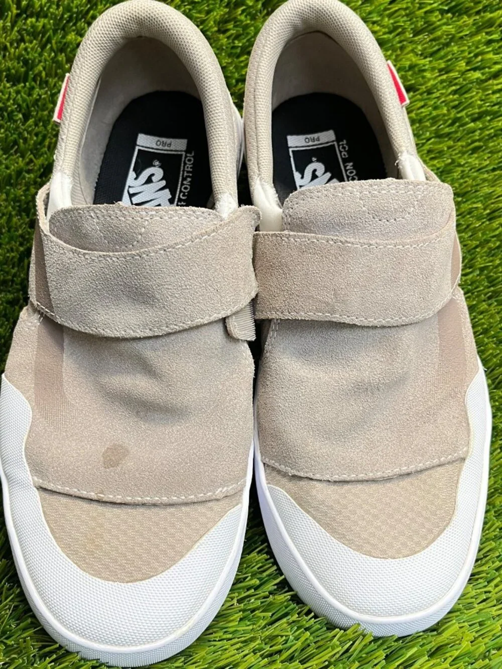 Vans Slip-On EXP Pro Mens Size 8 Beige White Athletic‎ Skateboard Shoes Sneakers